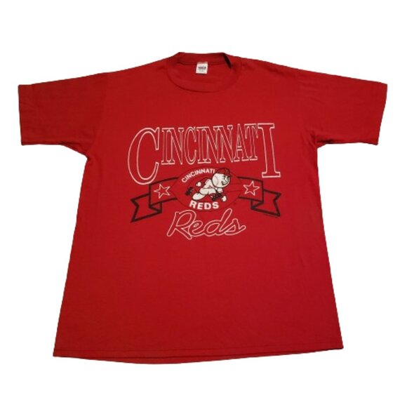 Vintage Wolf Cincinnati Reds T-Shirt Men's XL Red Baseball 1988 80s Retro Sports - Picture 1 of 10